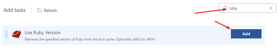 Add a Ruby version build task