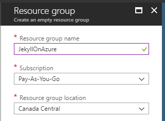 Create a new resource group