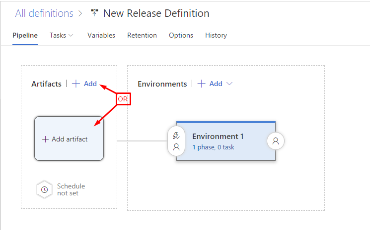 Add artifacts to a VSTS release definition